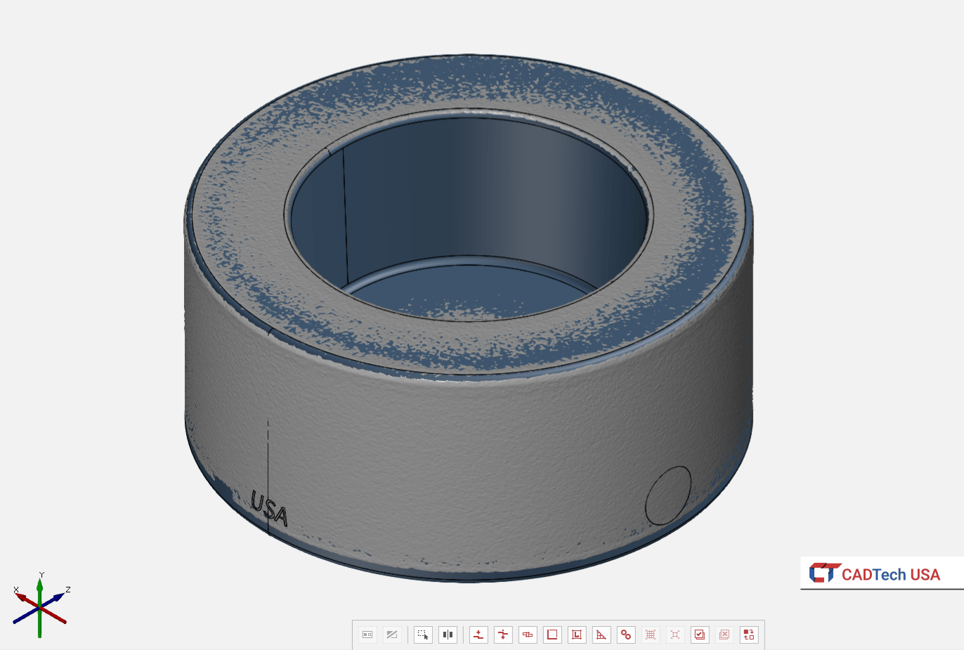 Scanned mesh imported into Solidworks for reverse engineering